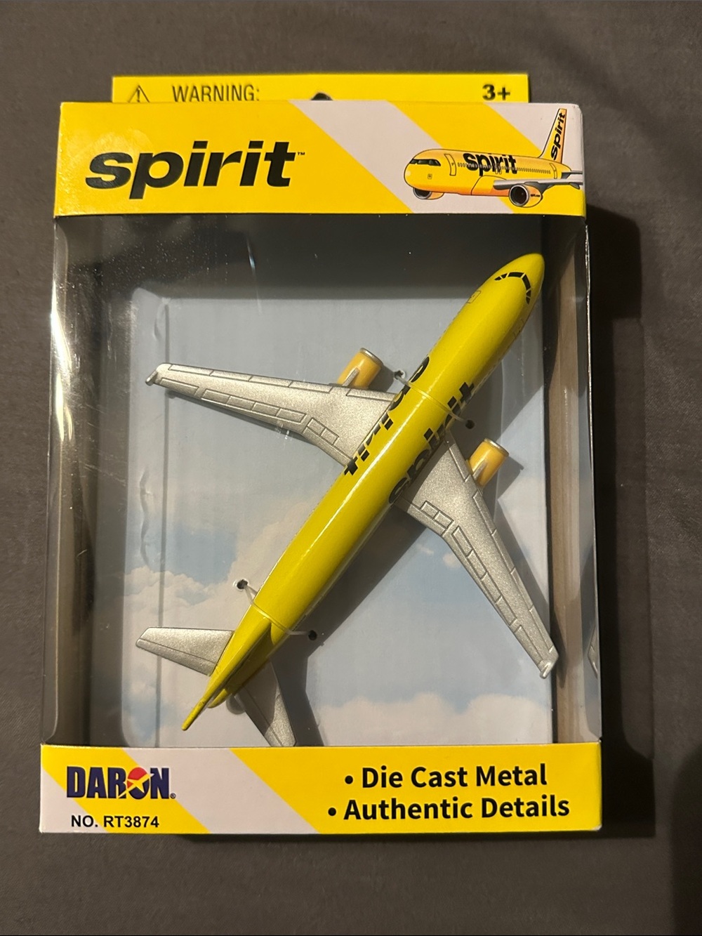 Spirit Bright Yellow & Silver Die-Cast Airplane